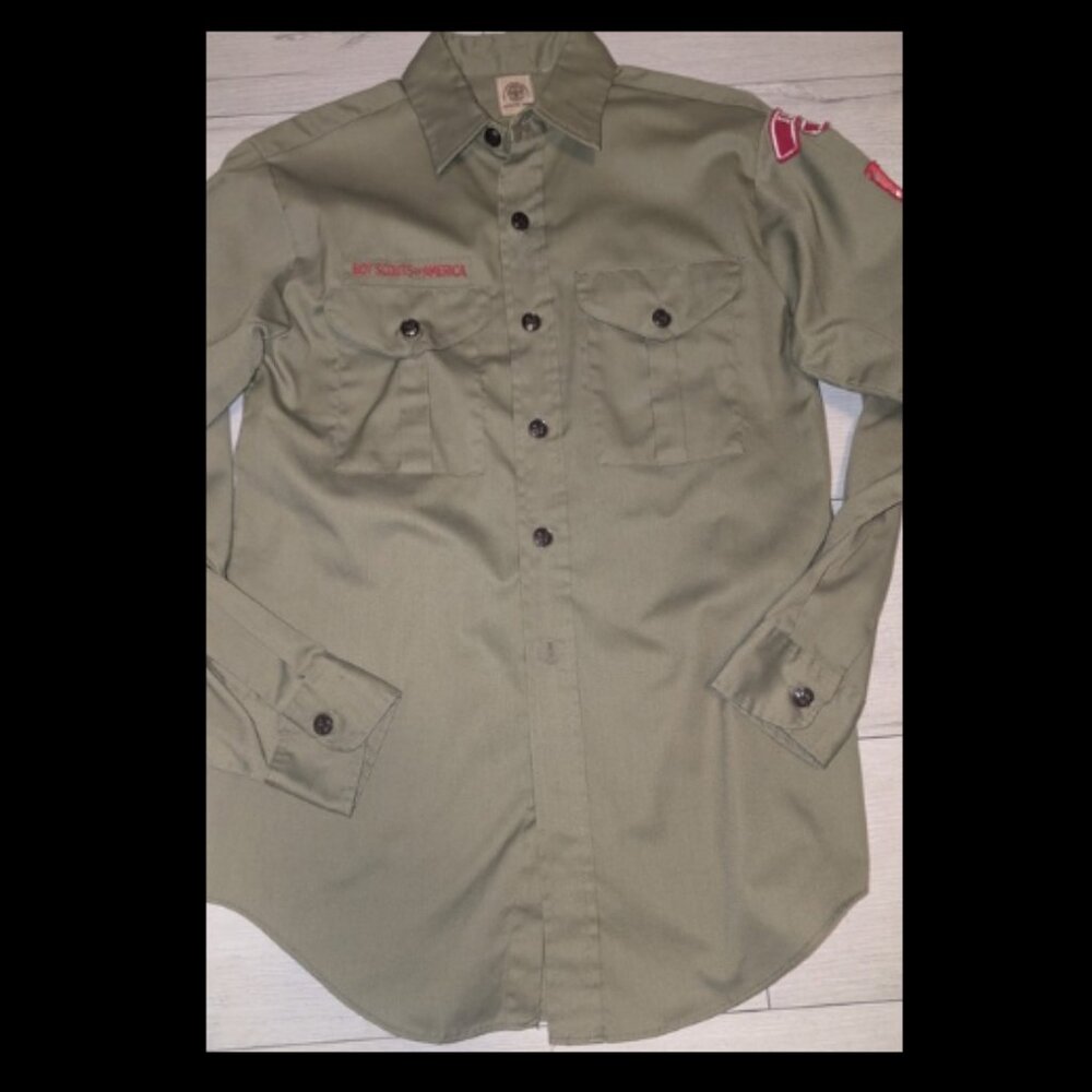 Vintage 1950s-60s Boy Scouts of America BOA Scout Mens Shirt Sz S